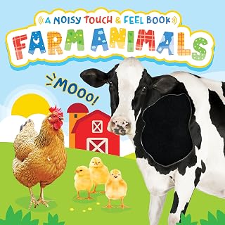Little Hippo Books Farm Animals Touch & Feel Sound Book - Interactive Sensory Board Book with Noisy Animal Sounds for Babies & Toddlers