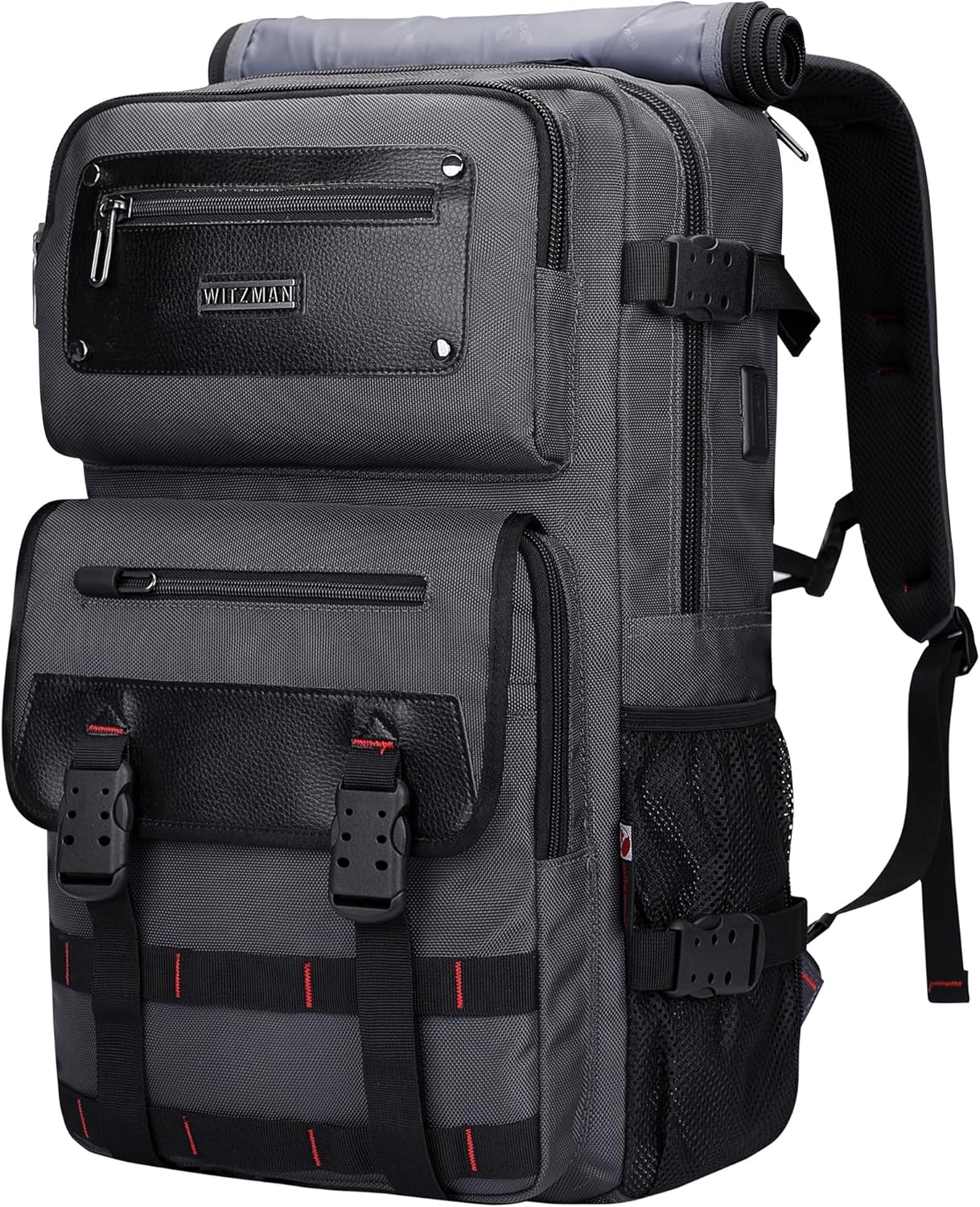 WITZMAN Carry On Travel Backpack for Men Duffle Bags Fit 17 Inch Laptop Airline Approved Laptop Backpack(B685 Silvery Grey)