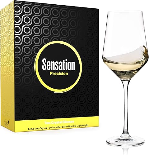 Miniatura 1 de Copas de vino blanco (juego de 2, 19 onzas), vasos modernos y únicos, juegos de cristalería transparente, también para beber vino tinto, vasos