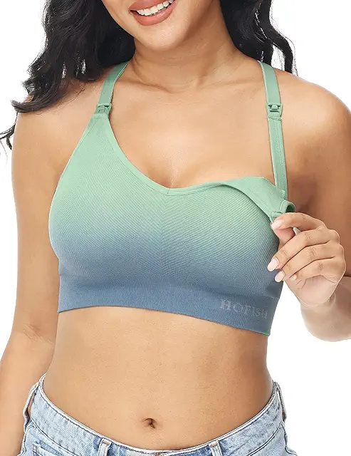 Seamless Nursing Bra - Medium Support Maternity Sports Bra for Breastfeeding
