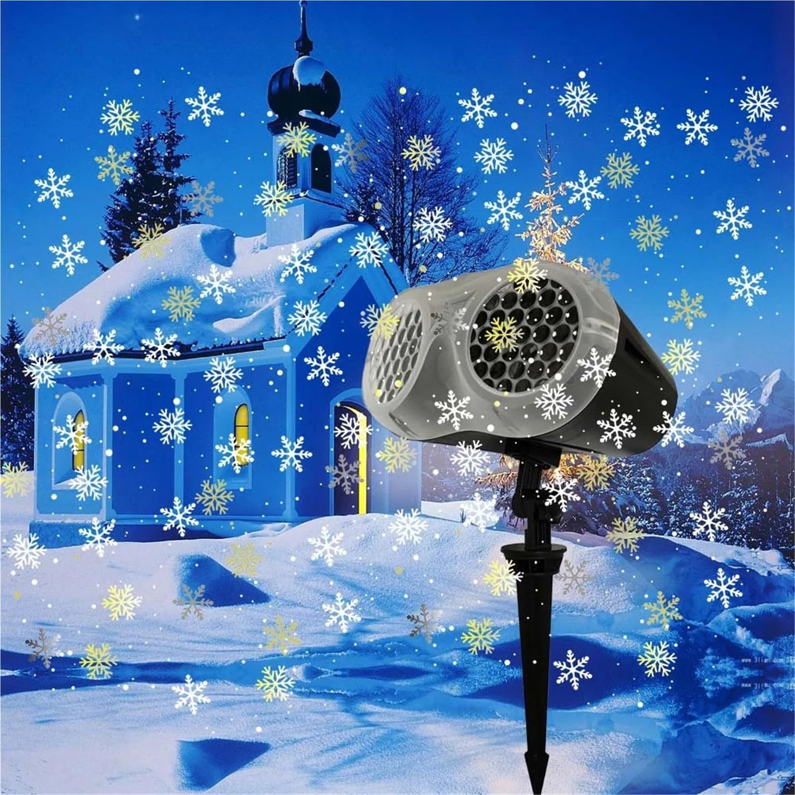 Lampada proiettore di fiocchi di neve a forma di gufo con LED a forma di fiocco di neve for Natale