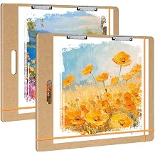2 Pack 23" x 26" Drawing Board Large Sketch Board with Handle, Portable Art Clipboard for Drafting with Sturdy Clips & Elastic Bands, Artist Tote Board for Sketching, Drafting, Drawing & Painting