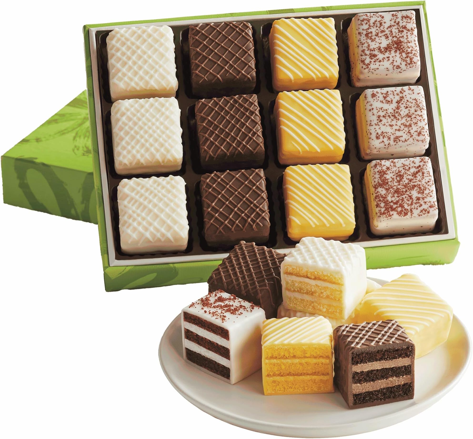 12-pc. Celebration Cake Sampler - 9 1/4 oz. of Gourmet Petits Fours Cakes, Red Velvet and Assorted Layer Cakes, Perfect Dessert for Special Celebrations