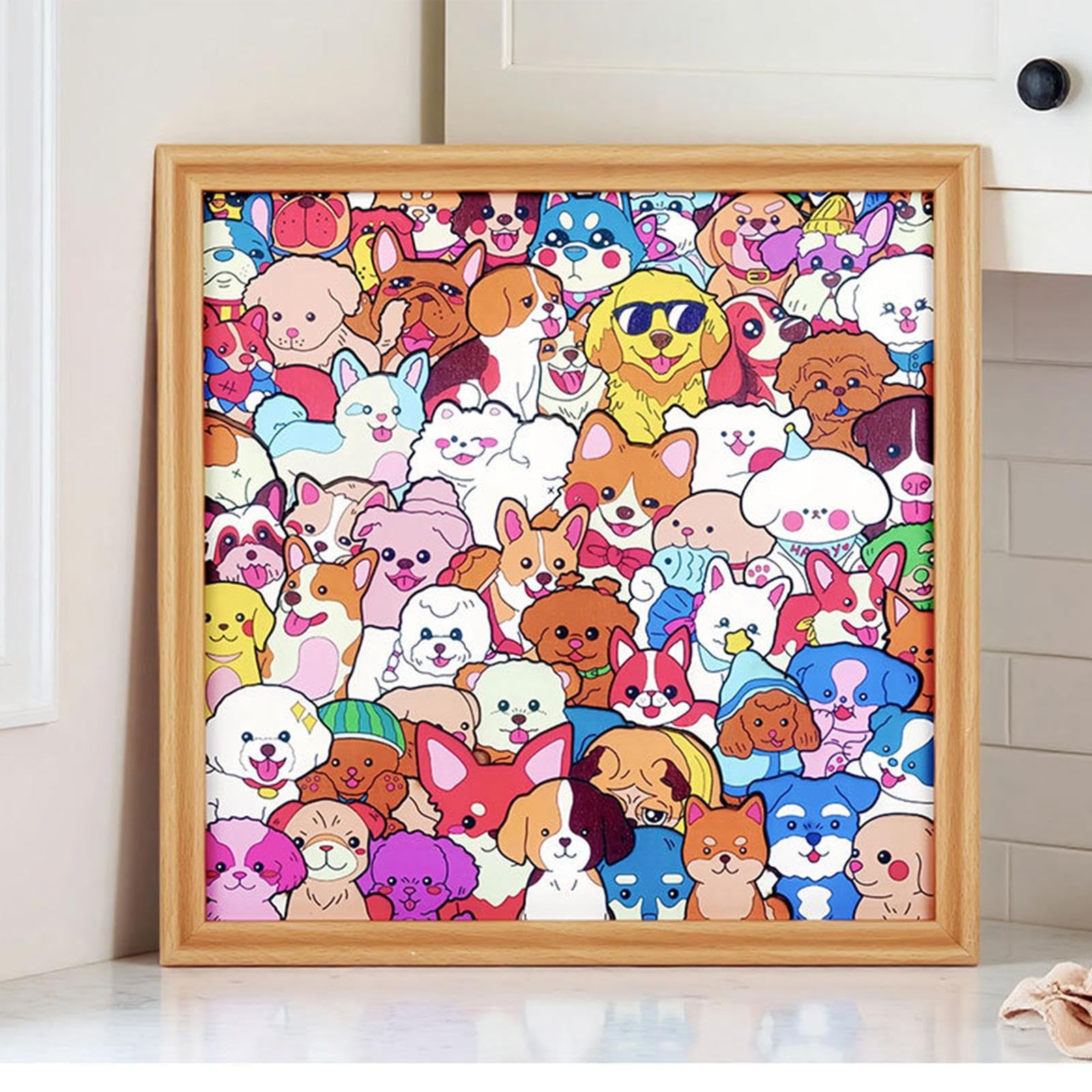 Pokoloruj Swoją Puzzle Dla Dzieci Ramka na Zdjęcia z Psem do Kolorowania