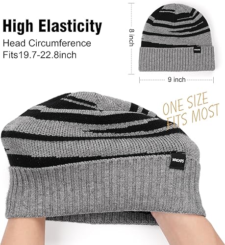 Miniatura 2 de Wmcaps Gorros de invierno para hombres y mujeres, gorro de invierno con forro polar cálido