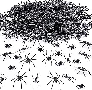 GlyinnHe 240 Pieces Realistic Plastic Spiders 3 Sizes Small Spider Toys Black Mini Fake Spiders Halloween Prank Props for Halloween Home Party Decorations