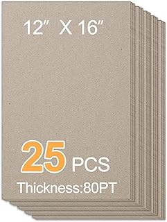 Chipboard Sheets (12 Inch x 16 Inch, Pack, 25)