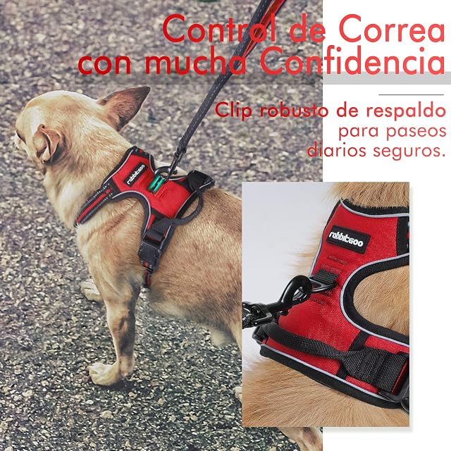Foto 6 de 8 de rabbitgoo Arnes Perro Pequeño, Arnes Perro Antitirones Coche con Lineas Reflecantes