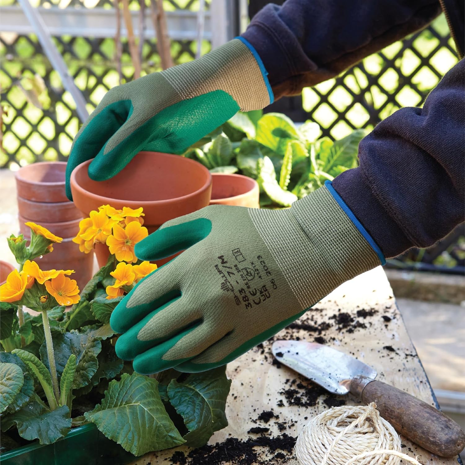 SHOWA 383, guantes de protección mecánicos e industriales, nitrilo de palma, biodegradable, verde, 12 pares, talla grande