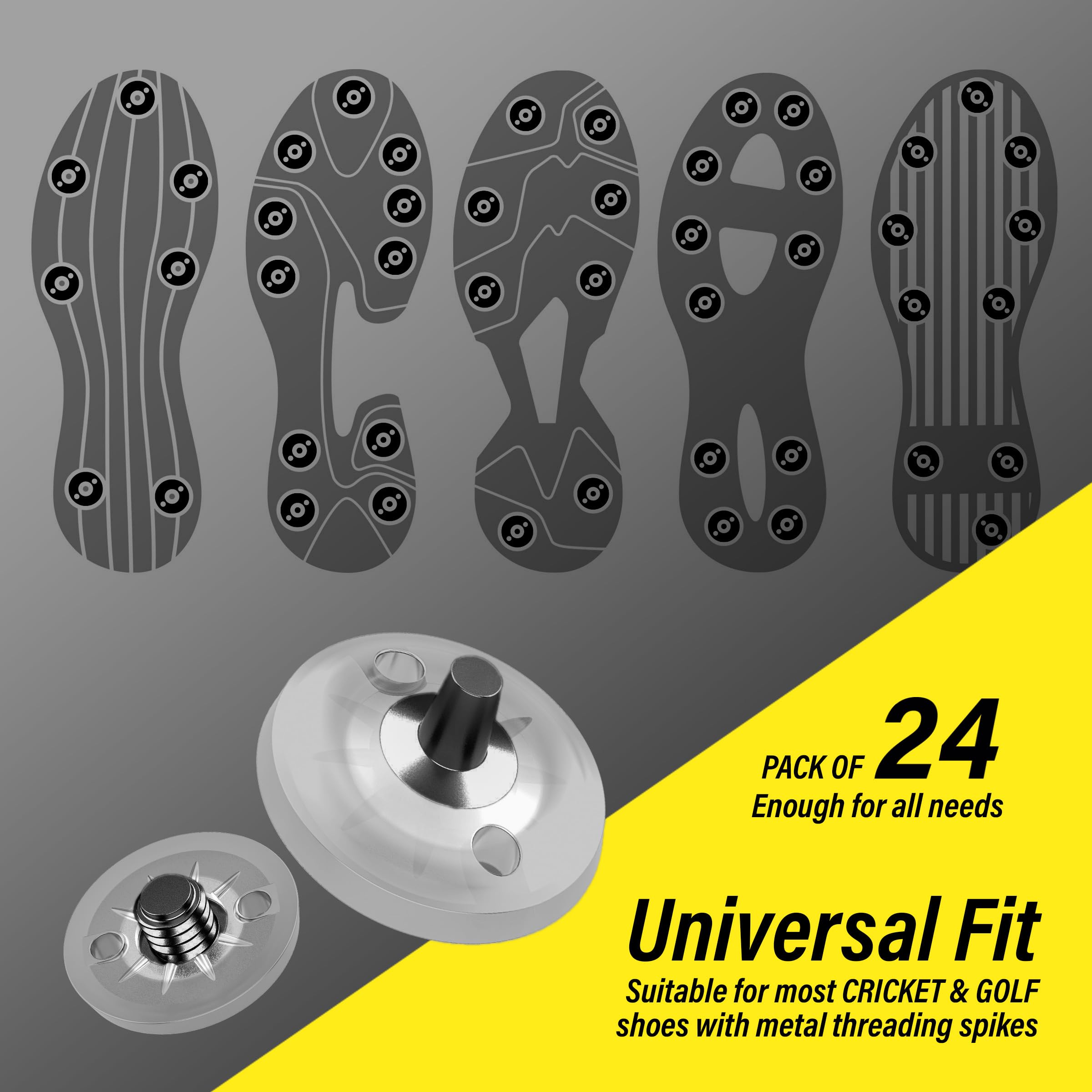 SOLM8-Metal Cleats Replacement For Golf and Cricket Shoes with