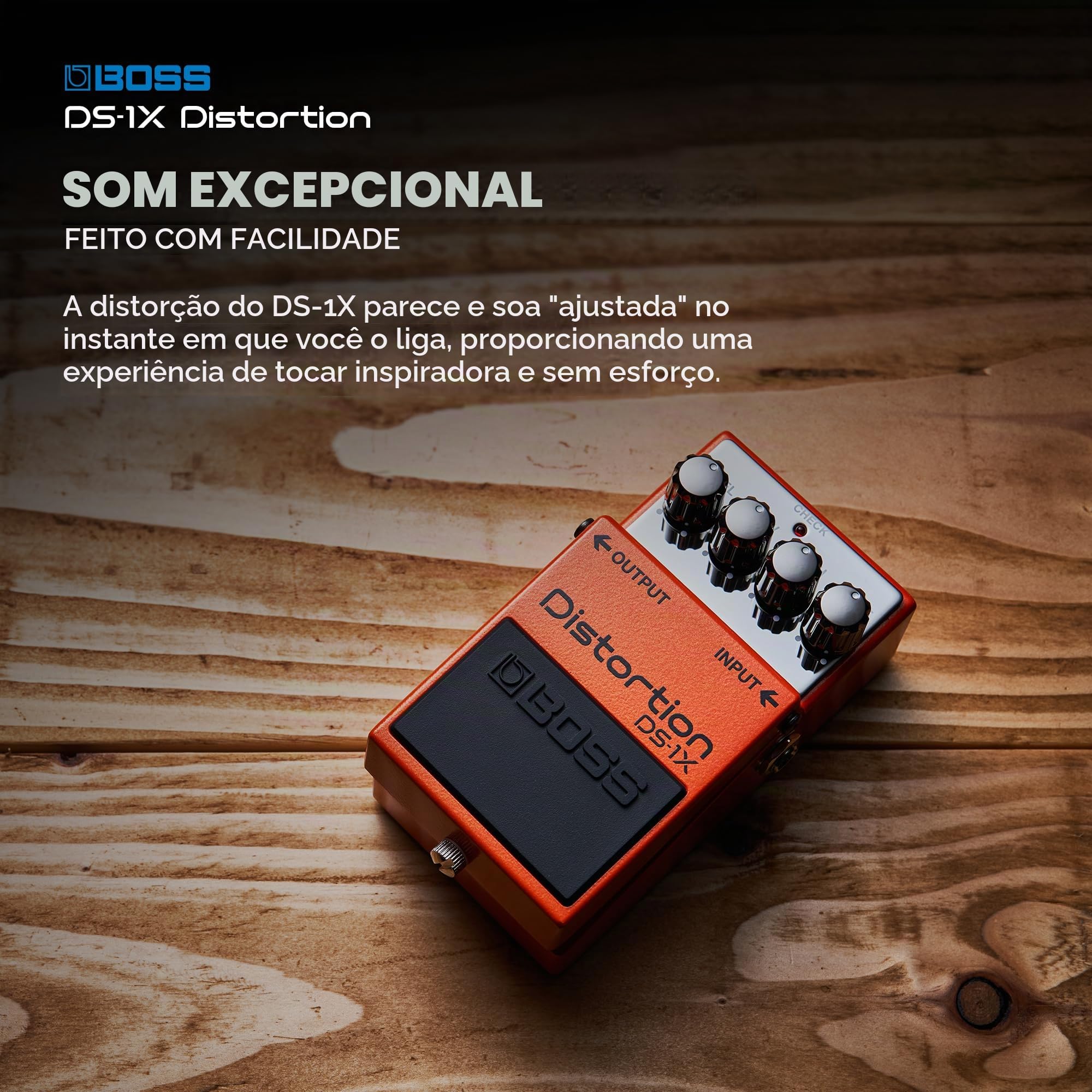 BOSS Distorção DS-1X | Pedal de efeito de guitarra avançado