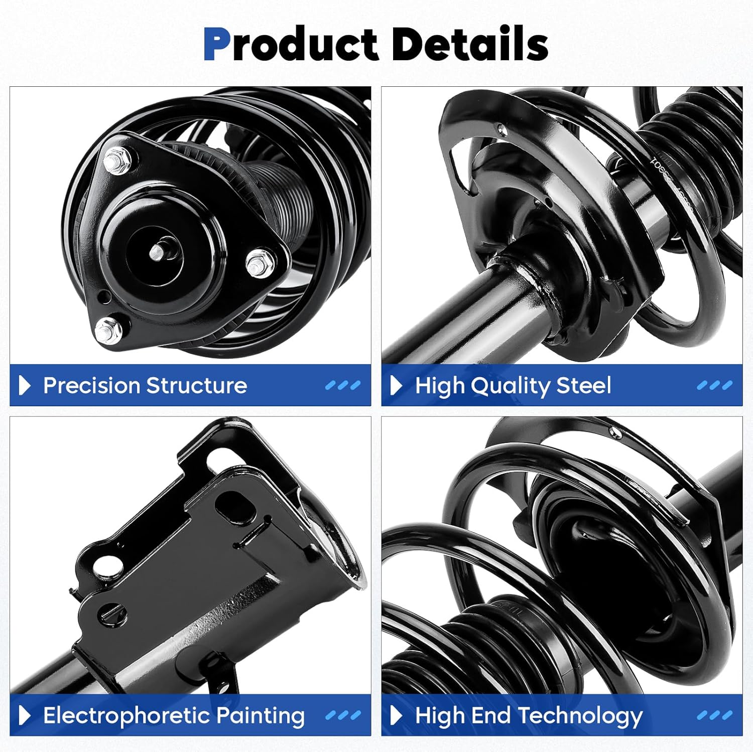 Front and Rear Complete Struts Assembly w/Coil Spring Shock Absorber Fit for Chrysler Town&Country 2008-2016, for Dodge Grand Caravan 2008-2019, Replace for 171128L 171128R 37290