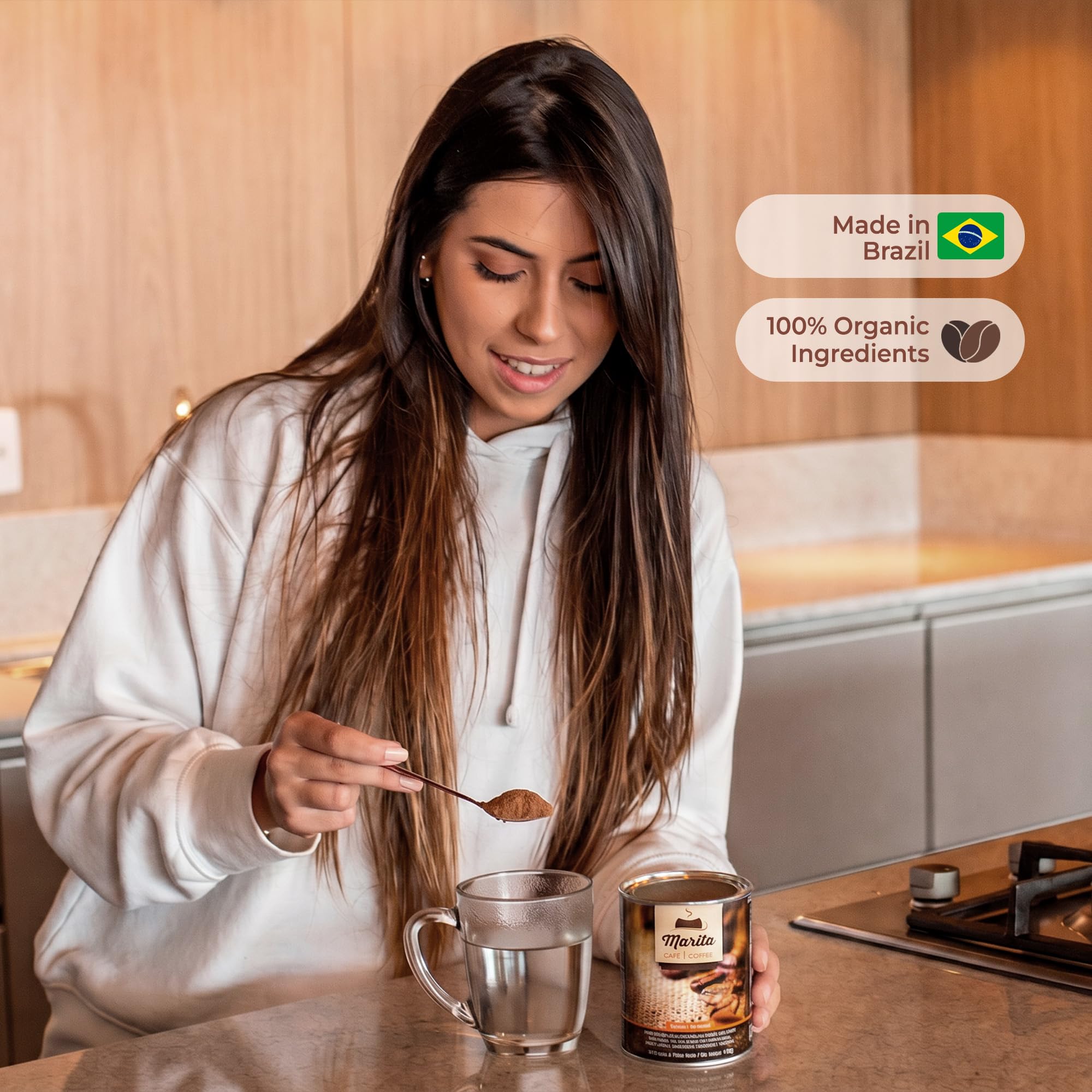 Café Marita Burn Control Café Funcional para Control de Peso, Saciedad y Reducción de Hinchazón 100g rinde hasta 66 dosis.