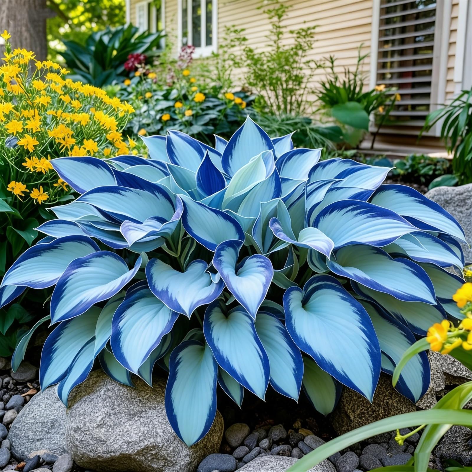 LagerHosta Bulbs for Planting Now UK/Rare Brilliant Hosta Rhizome/Perennial/Grow Well/Excellent Display/Potted-4bulbs-J