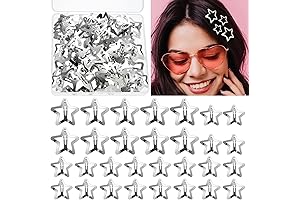 Star Shaped Hair Clips In A Pack Of 40 In Silver