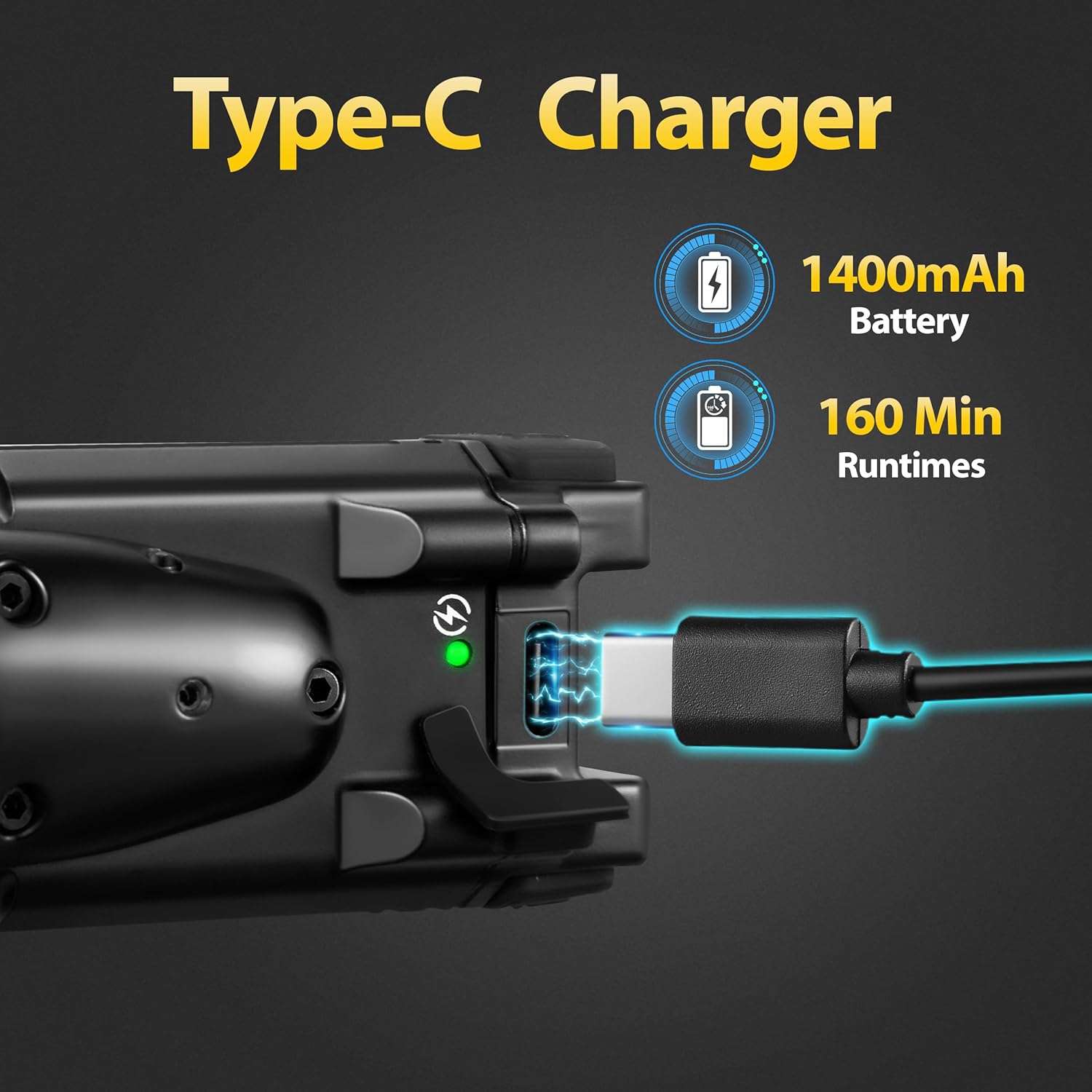 1500 Lumens Weapon Laser Light LED Tactical Rifle Flashlight+Biometric Gun Safe