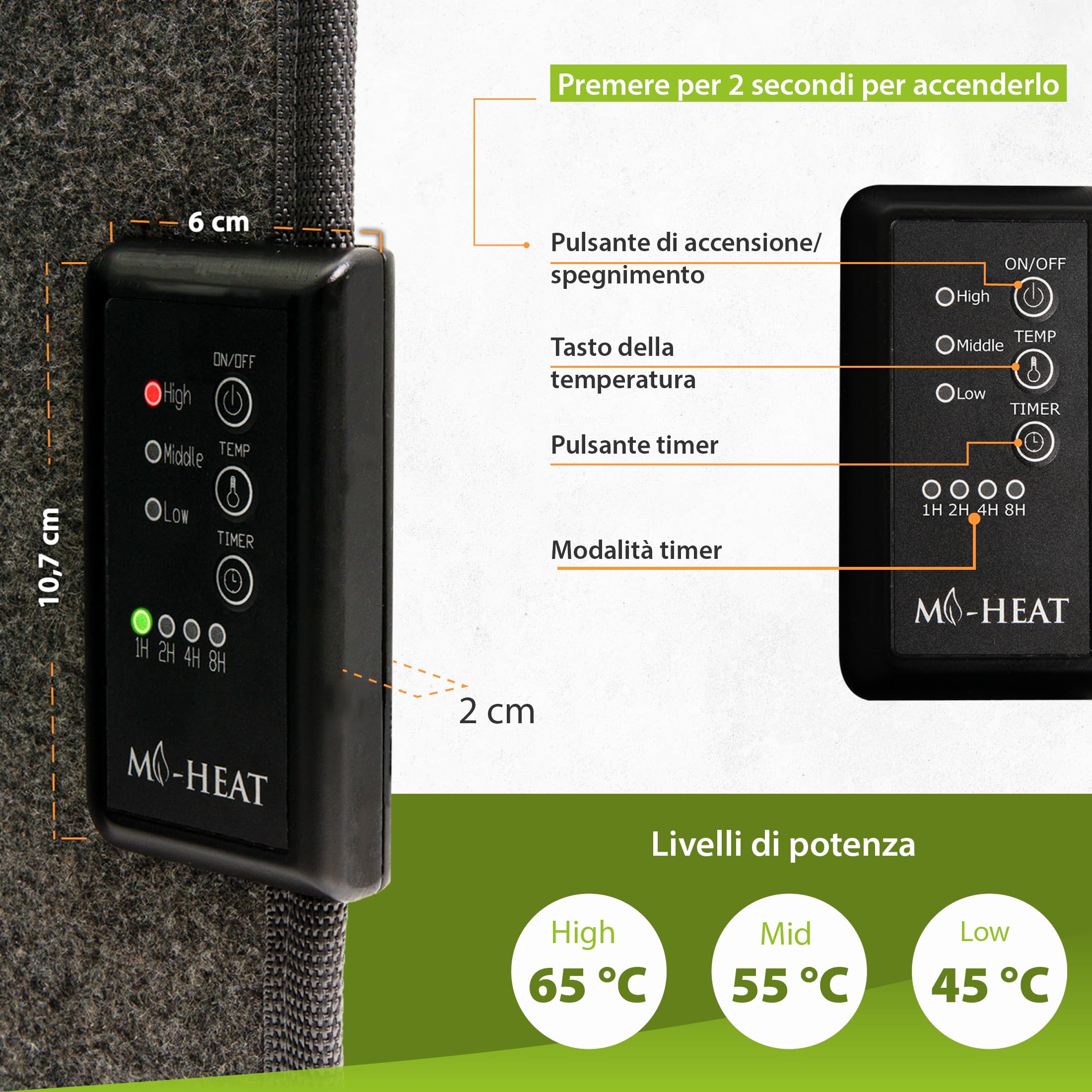 Mi-Heat Pannello Infrarossi Riscaldamento Pieghevole (260W) – Stufa Infrarossi per Home Office e Smart Working – Scaldagambe Elettrico Sotto Scrivania con Timer e 3 Livelli, Grigio