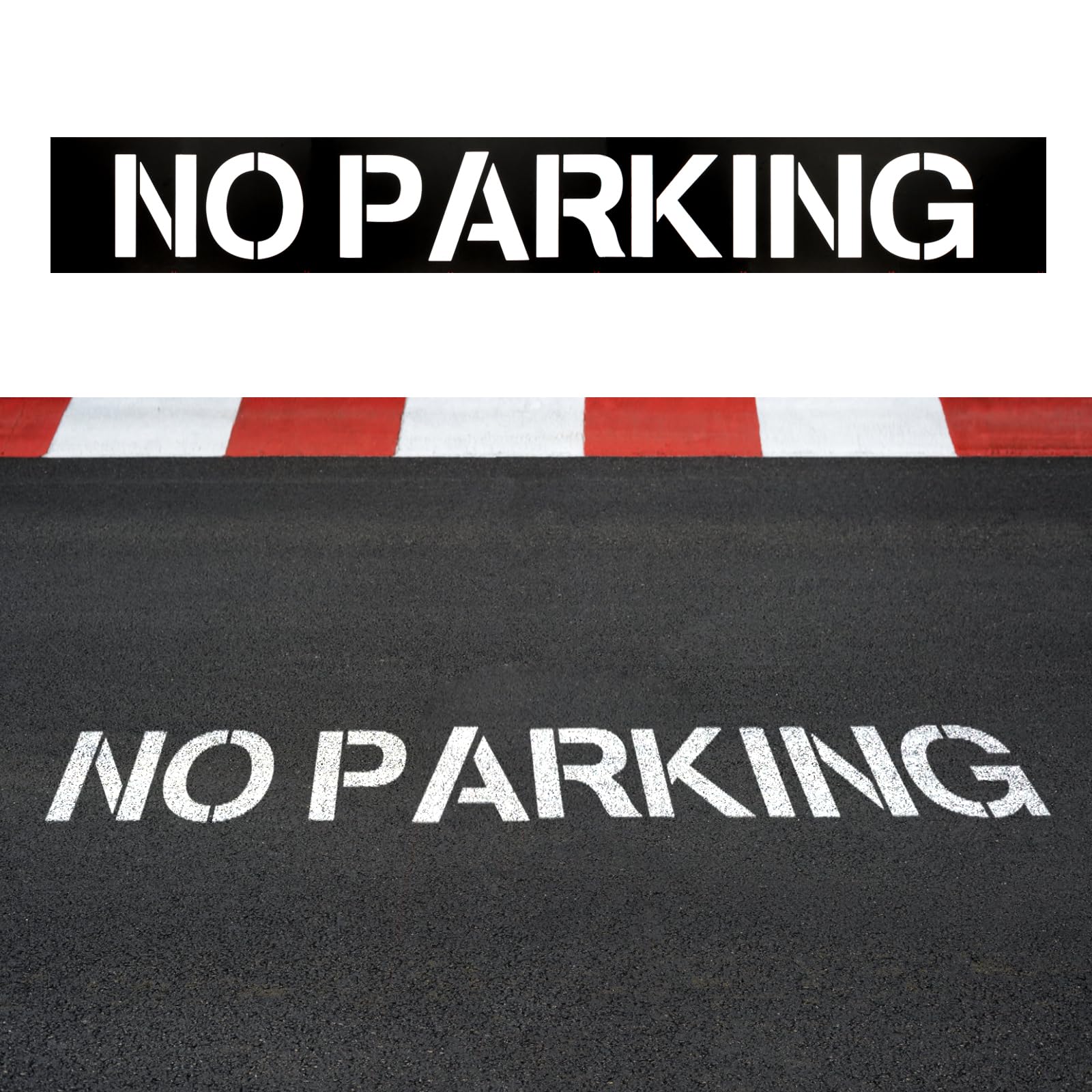 30,5 cm Buchstabe No Parking Schablone für Parkplatz mit Klebeband, Spleiß Parkplätze Bordsteine, Malschablonen, kein Parkplatz, Pflasterstein-Schablonen für Verkehrskante, Asphalt