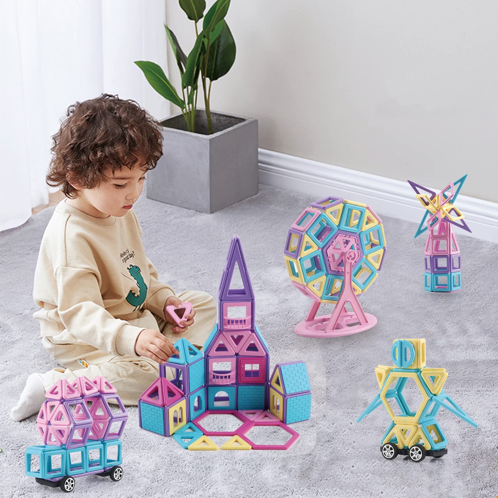 Amazon.co.jp: AMYCOOL マグネット ブロック 162PCS 磁石玩具 ブロック