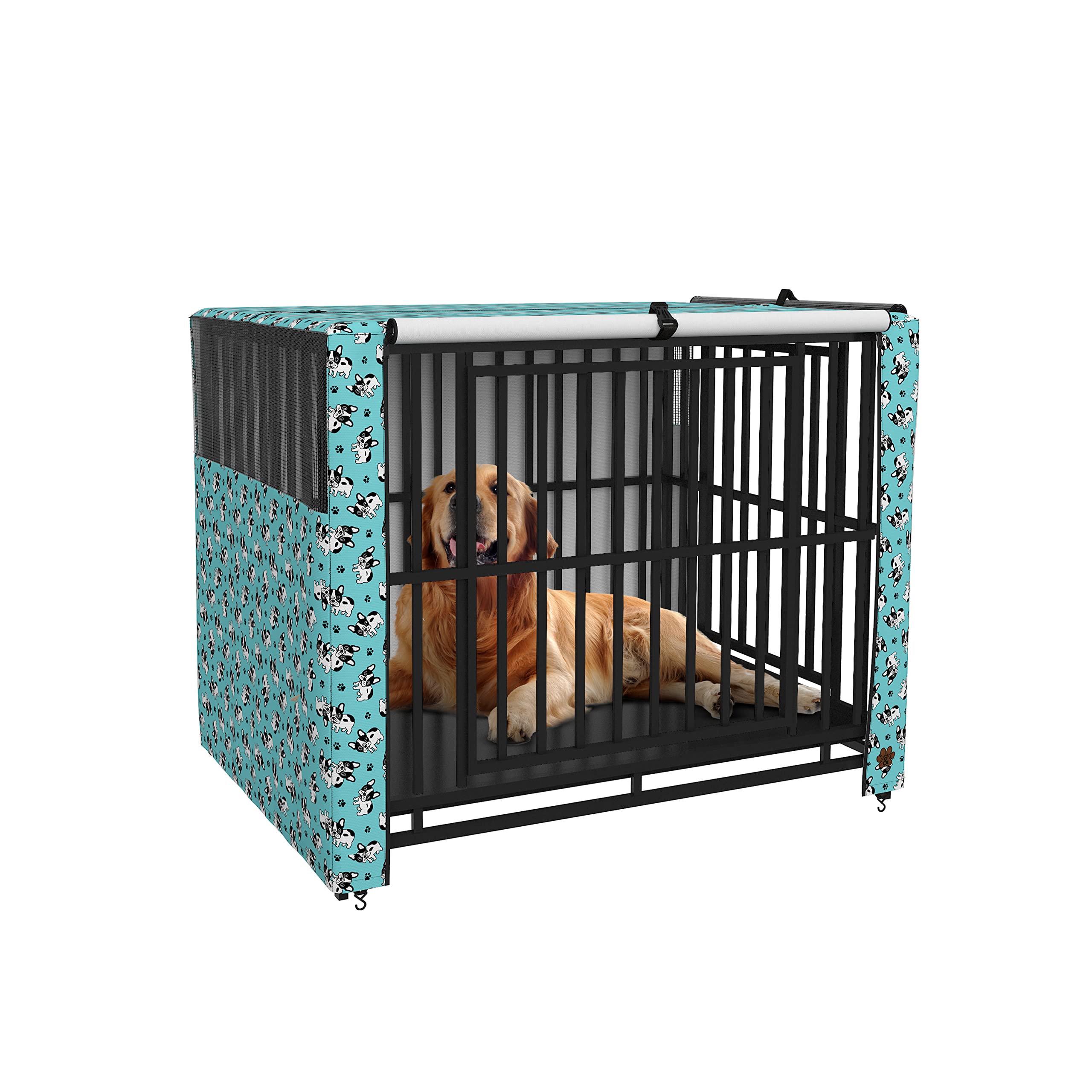 Neon Earth Dog Crate Cover with Carry Bag, with Mesh Panel Window & 2 Side Opening, Made of UV & Water Resistant Fabric (Pattern 03, 22" Length)