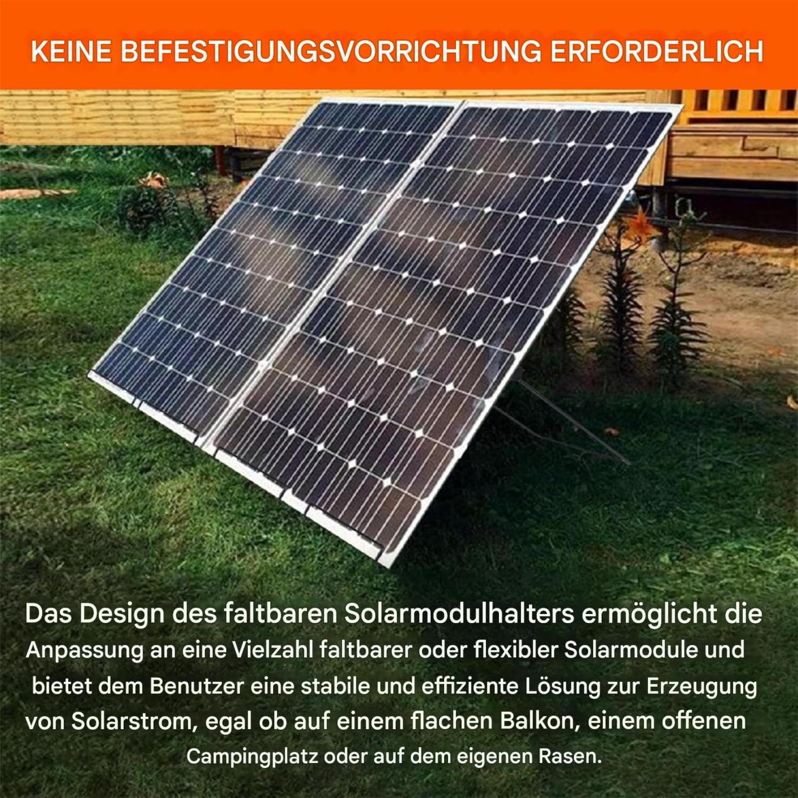 Soportes de inclinación para paneles solares, soporte de montaje en el suelo para panel solar, estructura plegable ligera | Soporte de soporte resistente al aire libre para camping, senderismo