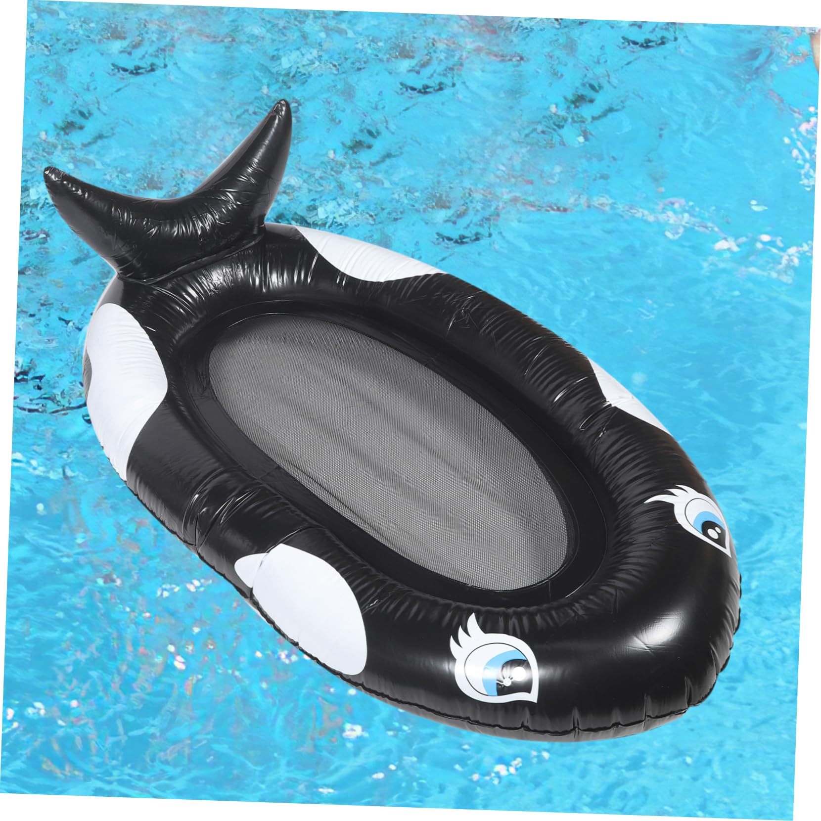 Tappeto Galleggiante Gonfiabile Nero in Pvc per Adulti, Letto Acquatico | Atmosfera Estiva, Design Motivo Grazioso, Uso in Piscina per Feste, Struttura Sigillata e Delicata sulla Pelle