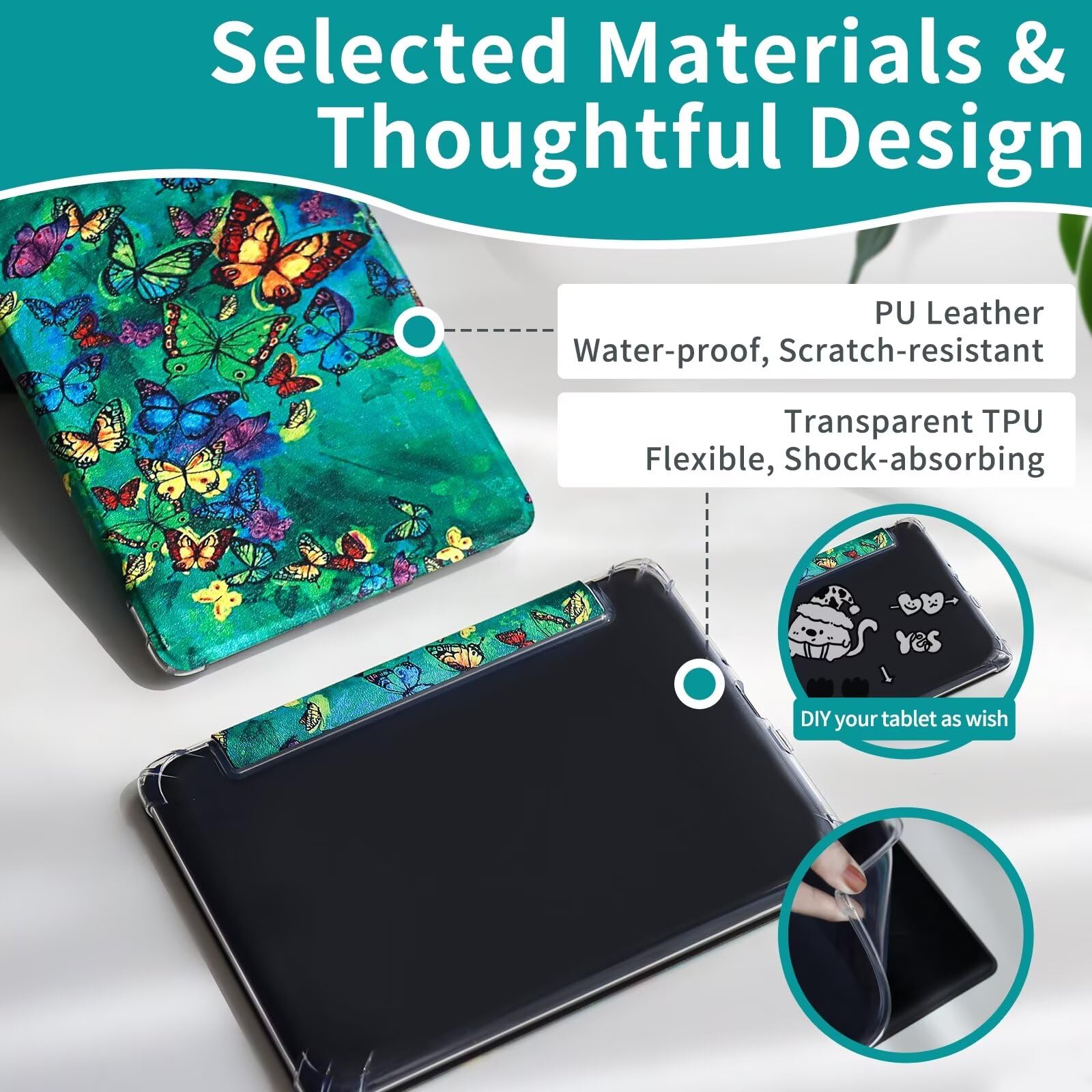 Custodia per Amazon Kindle 11a generazione 2022 da 6 pollici (modello: C2V2L6), ultra trasparente, morbida e flessibile, cover posteriore in TPU trasparente con funzione di
