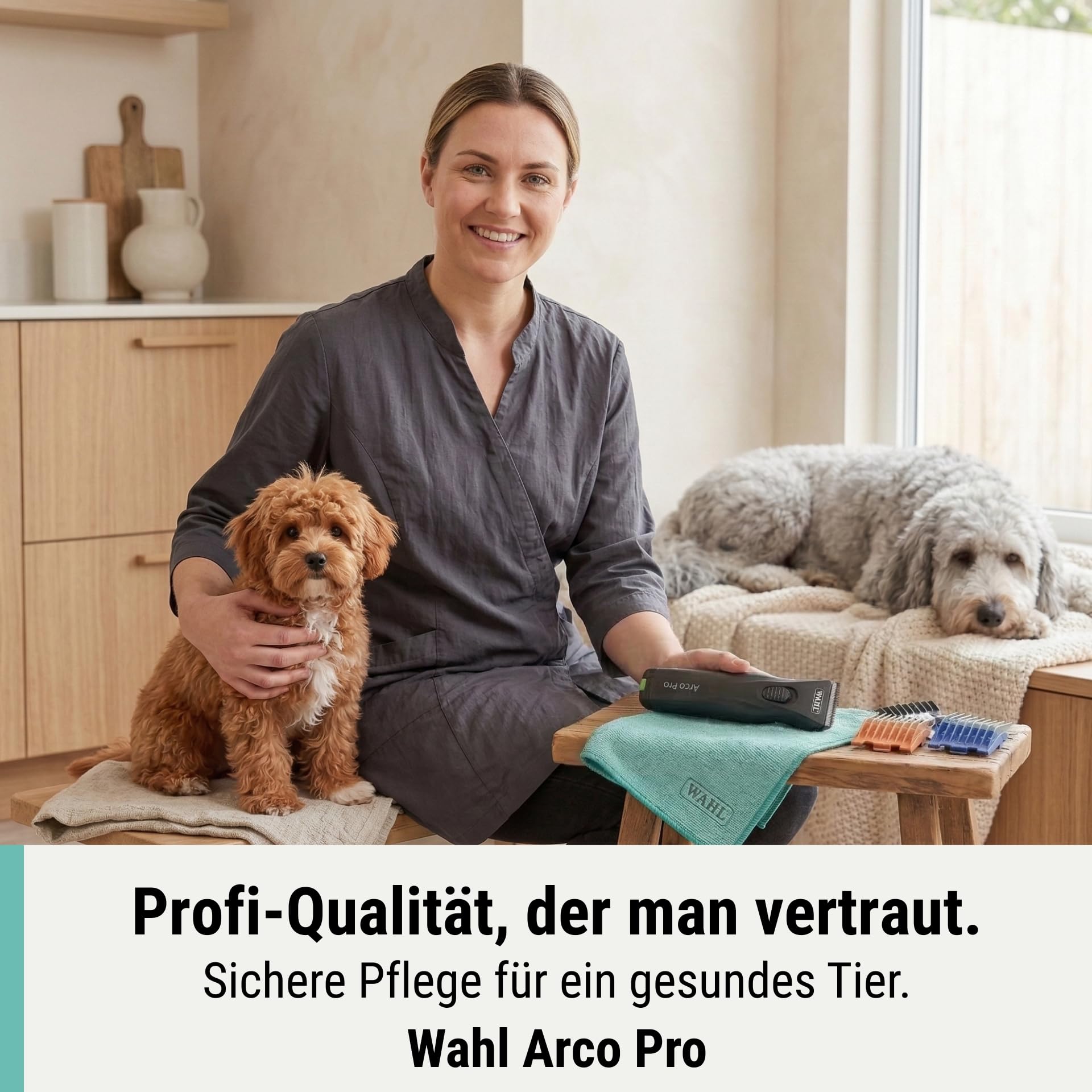Agrarzone Wahl Arco Pro Hundeschermaschine 2 Akkus Schermaschine Hund Moser | Aufsteckkamm Set, Moser, leistungsstark, Rasierer, Trimmer, Katzen
