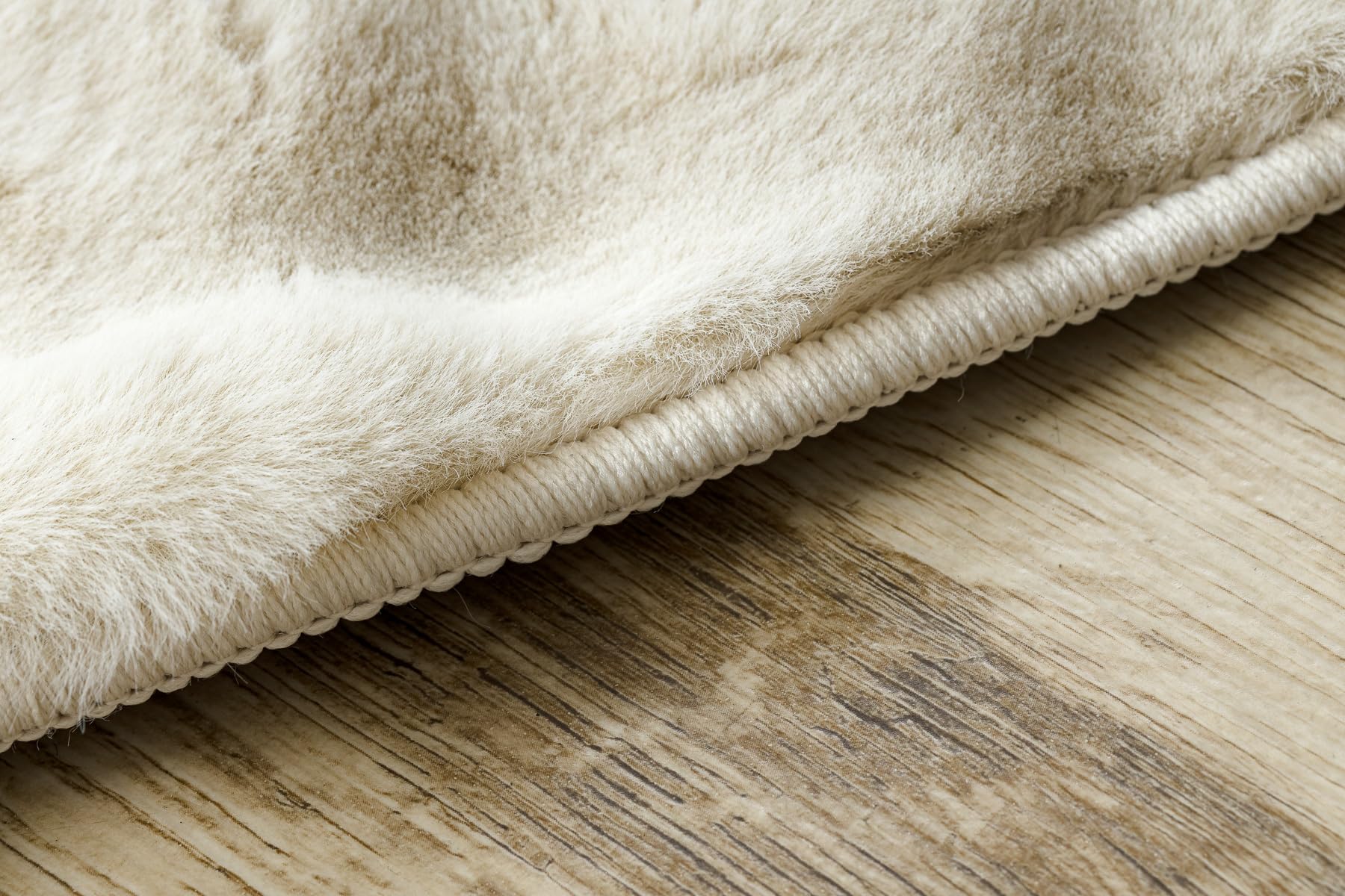 rugsx Tapis Bubble Imitation Fourrure de Lapin 3D, pour Chambre d'enfant, Salon, Chambre à Coucher, très épais, structuré, Ivoire, Cercle 100 cm