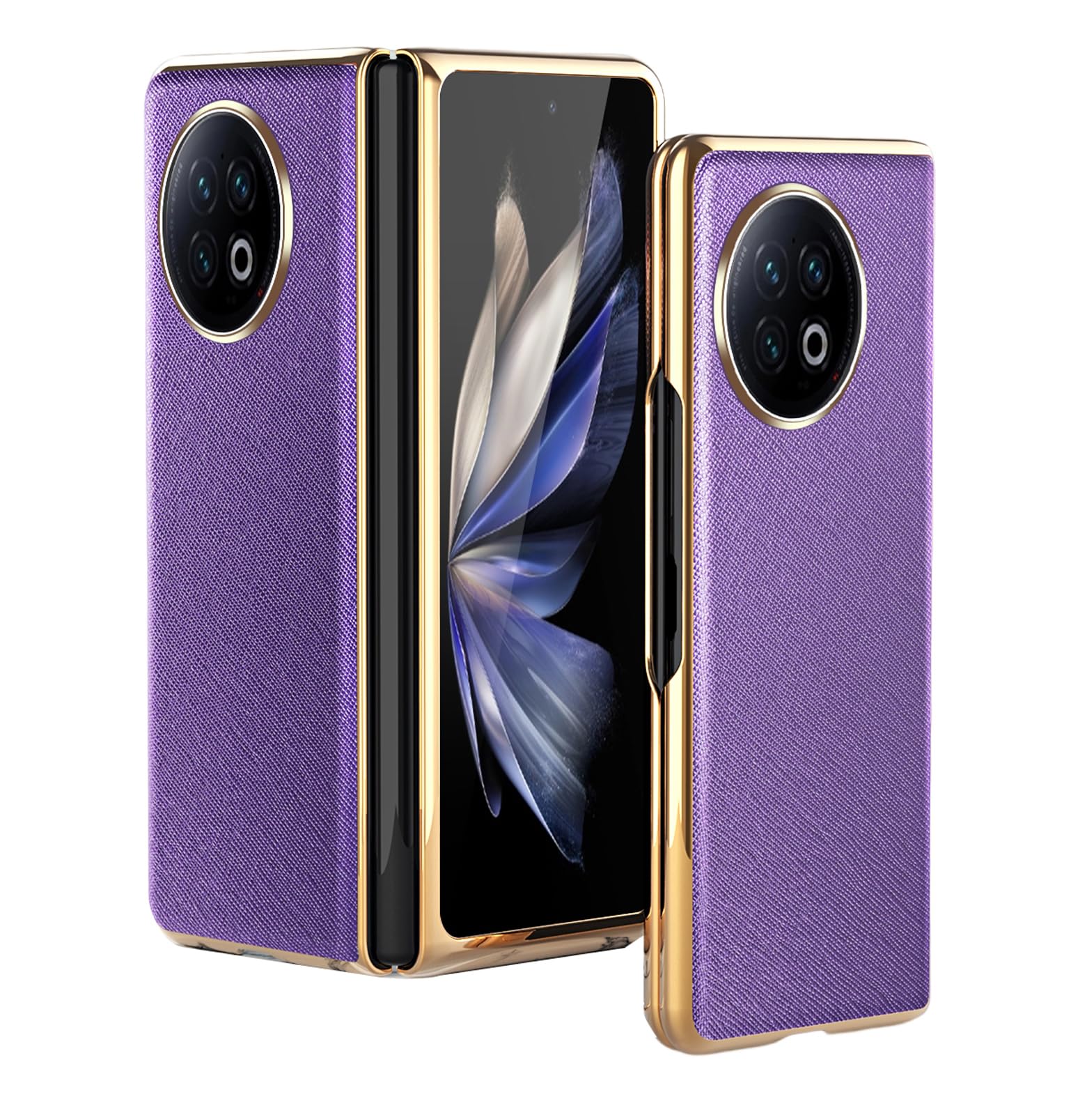 Amazon.co.jp: Vivo X Fold 2 用ケース、プレミアムレザーメッキ PC  