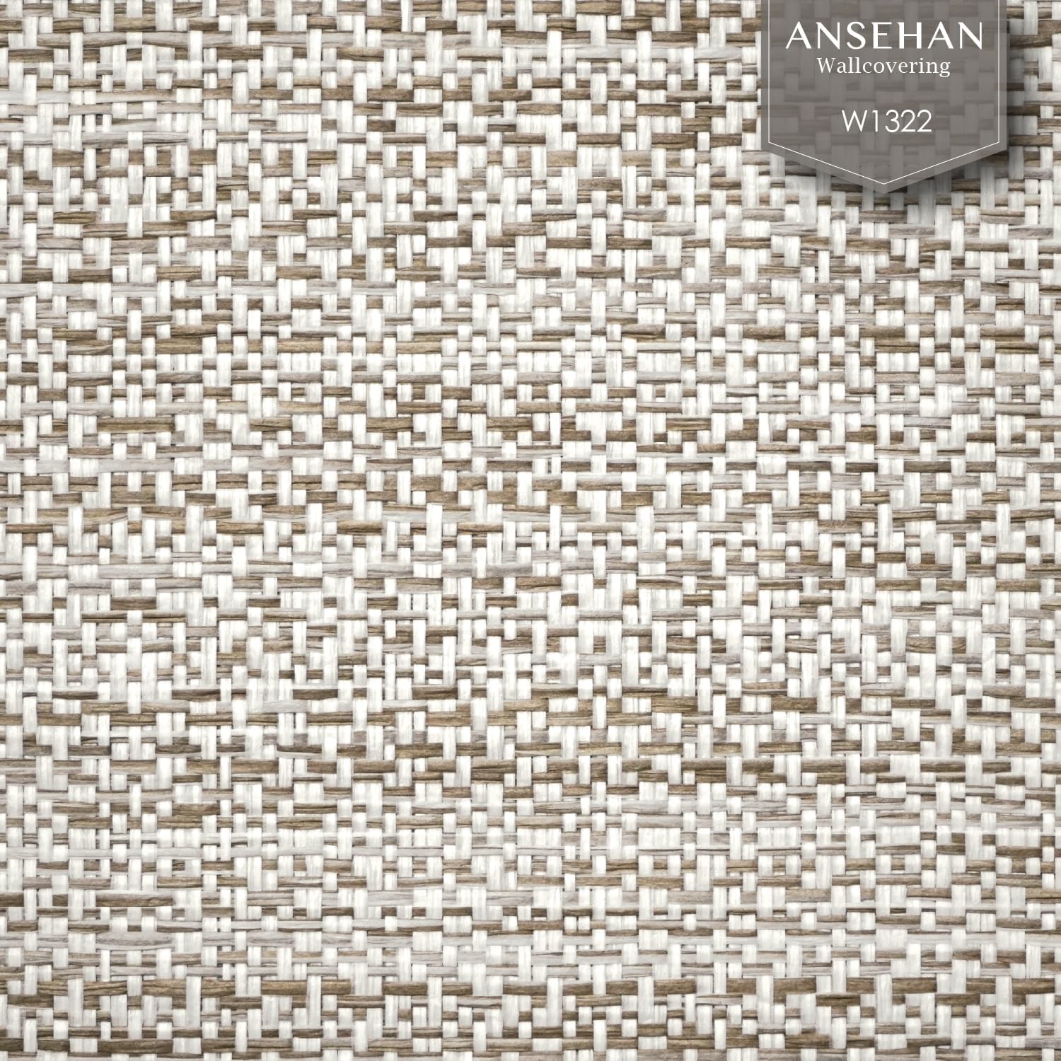 Ansehan Wallcovering W1322 Oxford Collection 36" W x 8 Yard L, Natural Paper Weave Grasscloth Modern Texture Wallcovering for Living Room Bedroom Feature Wall Jute/Ivory