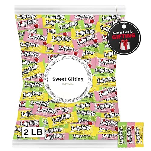 Sweet Gifting Laffy Taffy - Caramelos a granel para el día de la madre, bocados de caramelo con sabor a plátano, cereza y manzana agria de 2 libras,