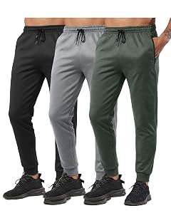 RPOVIG Mens Sweatpants 3 Pack Zipper Pockets Mens Joggers Pants Gym Workout Clothes Athletic Casual Set