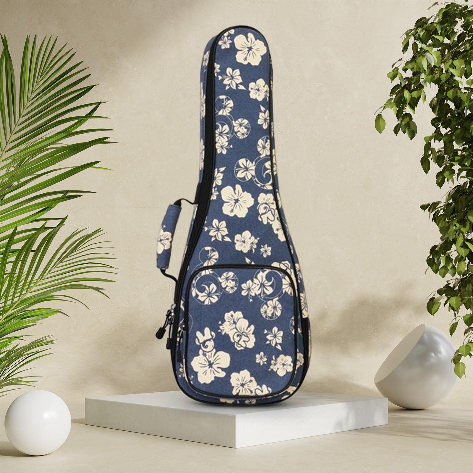 LRXFPIYF Reise Ukulelen Tragetasche mit Aufbewahrungsbeutel, Ukulelen Schultertasche, Professionelle Ukulelen Schutztasche, 23 Zoll Blau