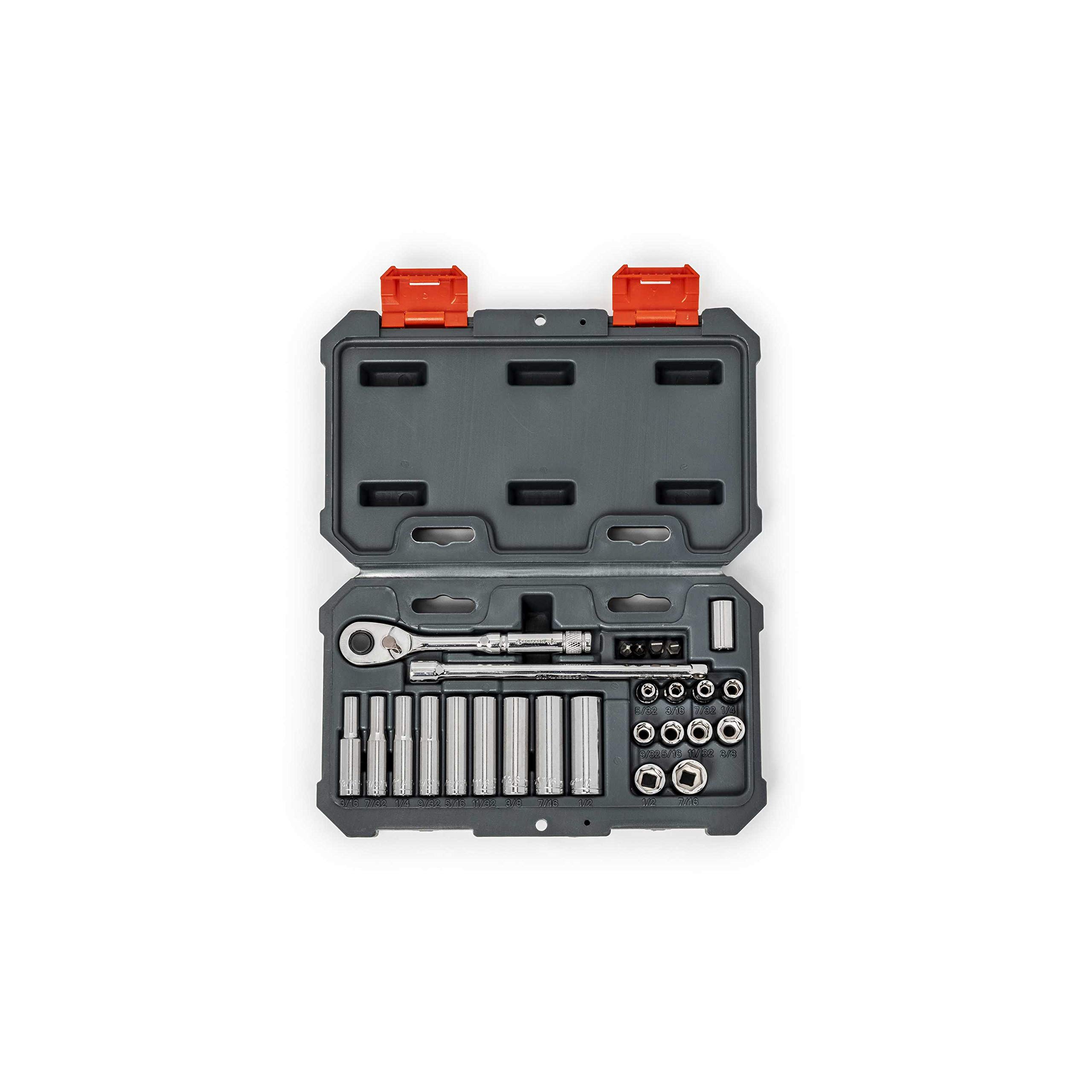 Crescent 26 Piece 1/4" Drive 6 Point Standard & Deep SAE Mechanics Tool Set - CSWS2C