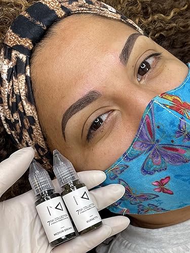 Vista 15 de M - Tinta de pigmento líquido de siete colores 7Ink para tatuaje de cejas - Kit de suministros de microblading de maquillaje permanente - Uso