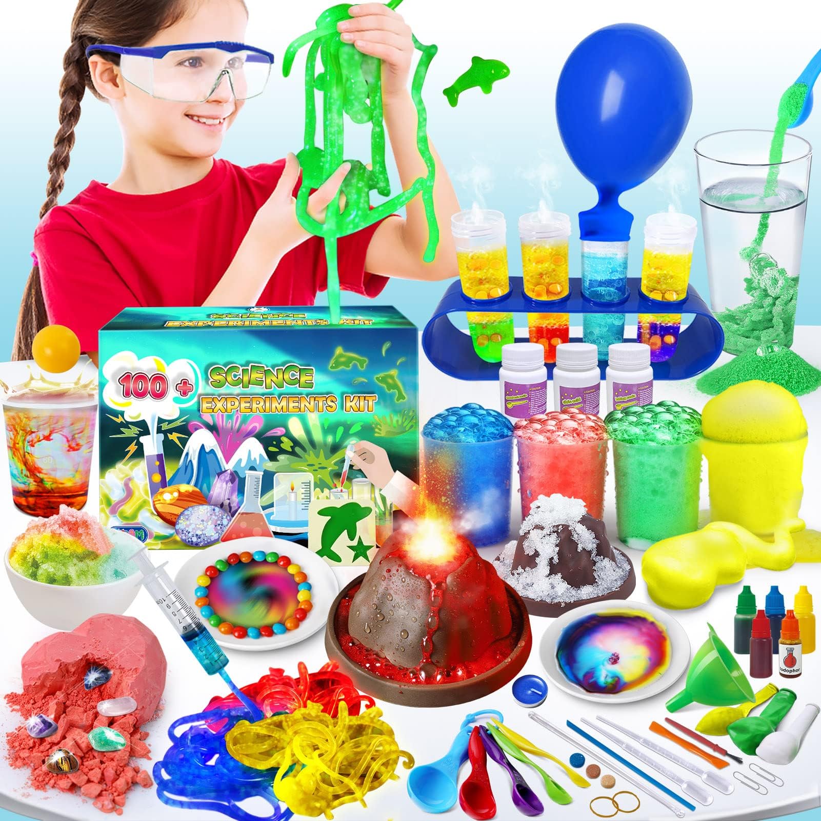 UNGLINGA 100+ Science Lab Experiments Kit for Kids Chemistry Set