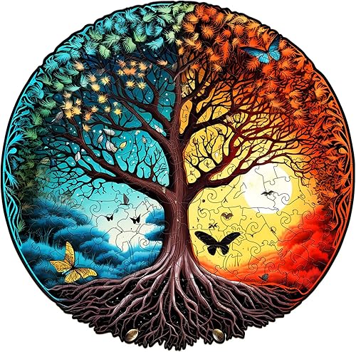 Rompecabezas de madera para adultos, rompecabezas de madera con forma única y caja de rompecabezas de madera, regalo de cumpleaños para adultos y