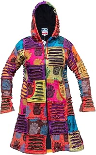 Ezhippie Damen Wintermantel Henna Hand lang