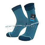 DexShell Waterproof Everyday Socks for Men & Women - Breathable Quarter Crew Socks for Walking, Commuting & All-Weather Comfort - SNB Blue, Small