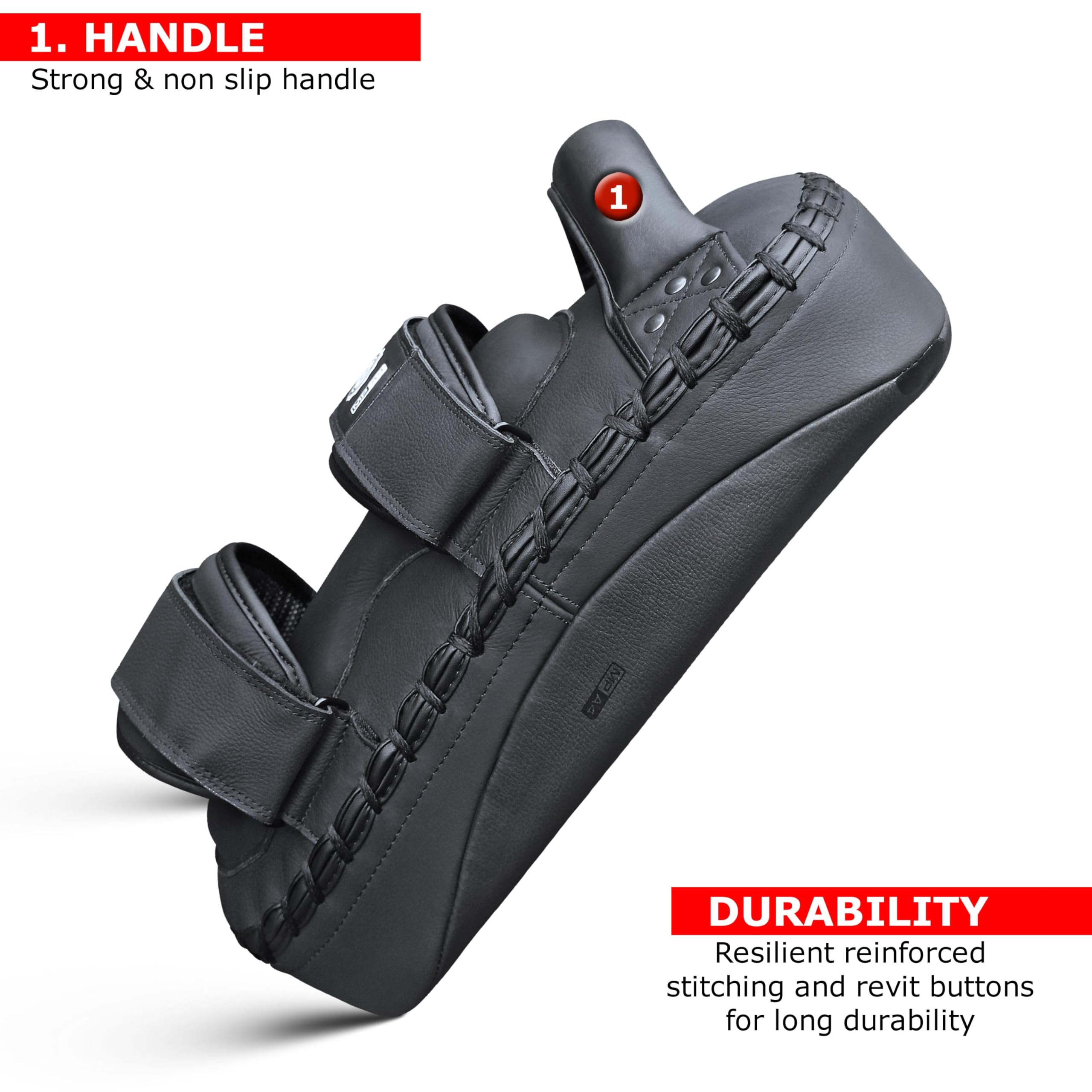 Mytra Fusion Pao Curvi in Pelle Colpitori per MMA, Kickboxing, Taekwondo, Allenamento e Arti Marziali Scudo Kick Pad Thai X 1 Unità Singola