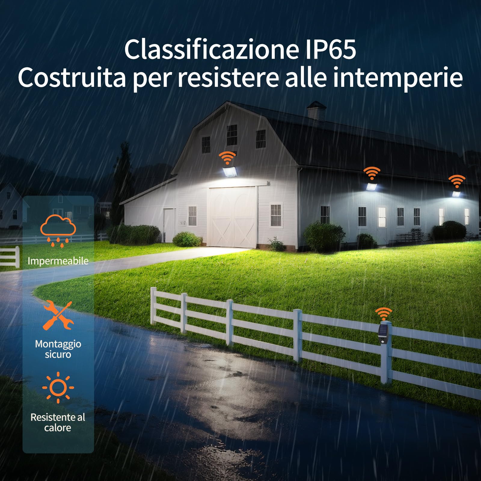 intelamp Faro led esterno con pannello solare,20000mAH Batteria,4000LM/6500K, Lampione Solare con Telecomando 2-12H Timer, IP65 Impermeabile Faretto LED con Sensore di Movimento per Esterno e Giardino