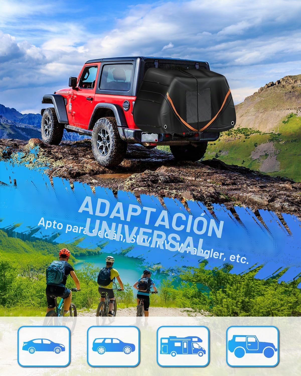 SUPAREE Funda Bicicleta Impermeable Funda para Bicicleta Transporte Funda Exterior 3 Bicis 420D Oxford Resistente pour Autocaravana Coche Viaje