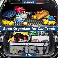 Vista 97 de Deosk - Organizador de auto para SUV, almacenamiento de maletero con 6 bolsillos grandes con poliéster impermeable, accesorios de auto