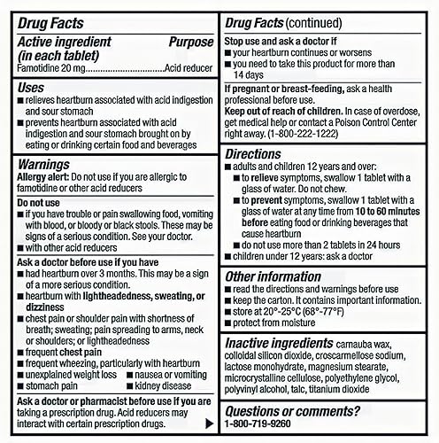 Miniatura 6 de Berkley and Jensen Acid Controller - Tabletas de famotidina de máxima resistencia de 20 mg reductor de ácido 100 comprimidos por botella paquete de 2
