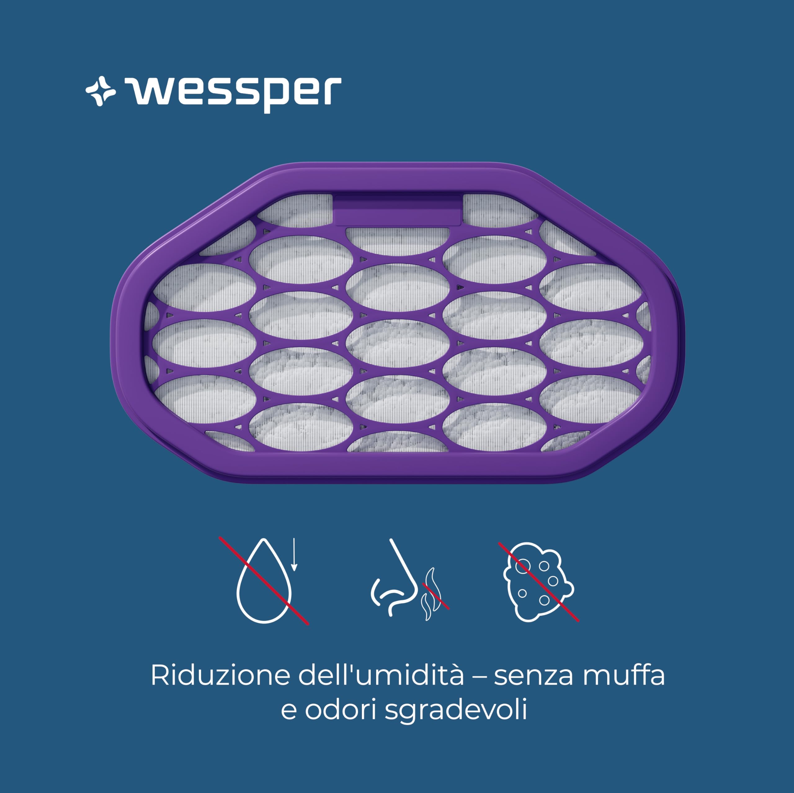 Wessper Deumidificatore, Assorbi Umidità Monouso da 400 ml, Lavenda, Elimina Efficacemente Umidità, Muffa e Funghi, Deumidificatori con Cloruro di Calcio - 5 Pezzas