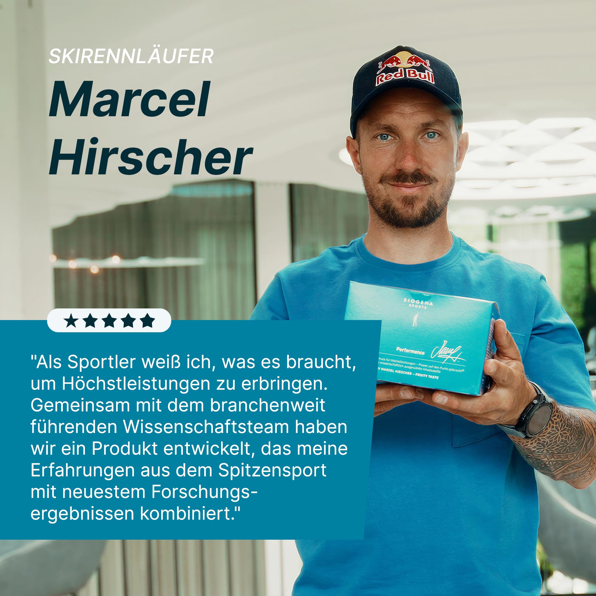 BIOGENA SPORTS – Performance Nahrungsergänzungsmittel – Komplex mit Kreatin, PEAK ATP®, Ashwagandha & L-Carnitin 30 Sachets – Sorgfältig abgestimmte Mikronährstoffe für sportlich aktive Athlet:innen
