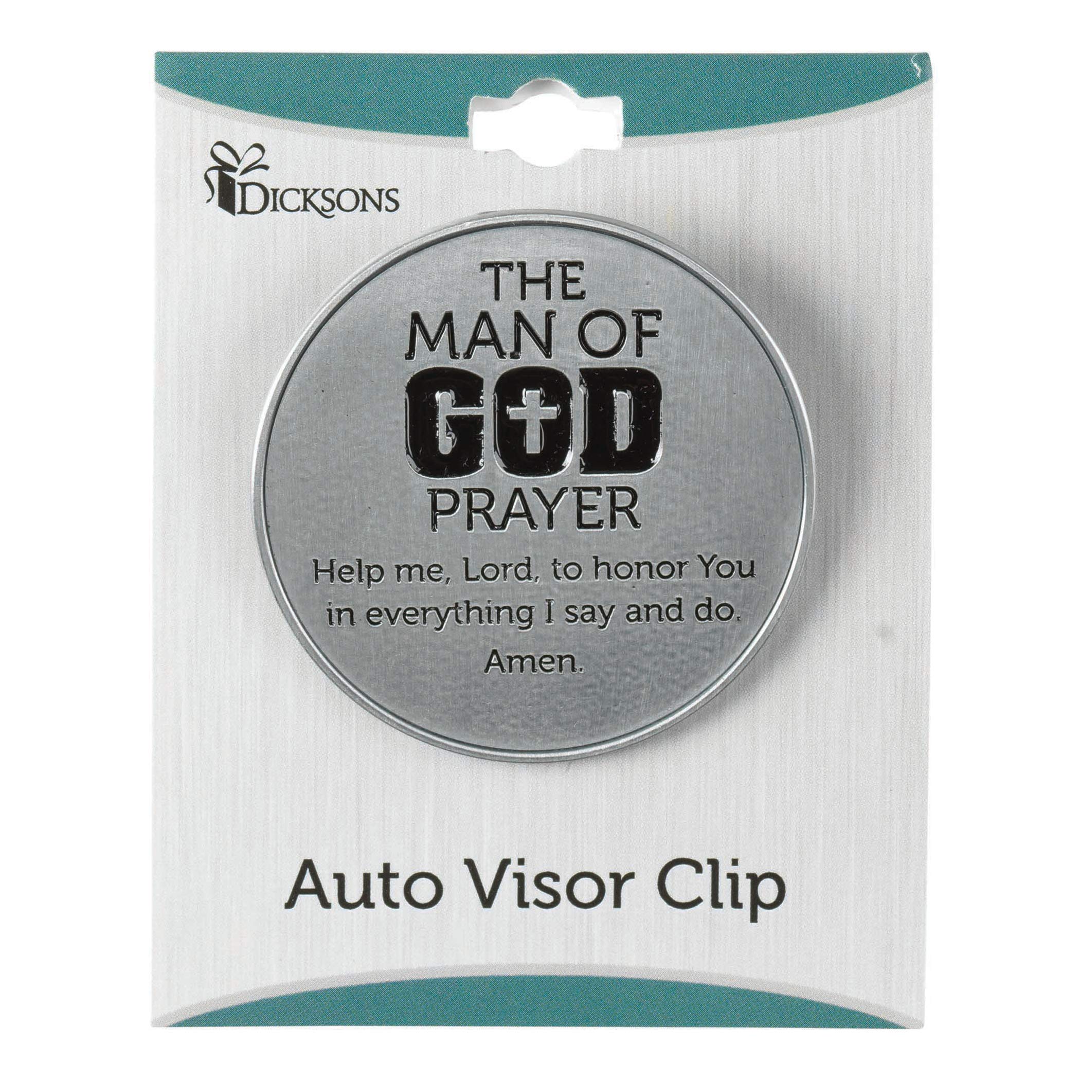 Dicksons Man of God Silver Tone 3 x 2 inch Zinc Alloy Epoxy, Inspirational, for Car, Vehicle, Truck, Van, Travel, On-The-Go Reminder, Auto Visor with