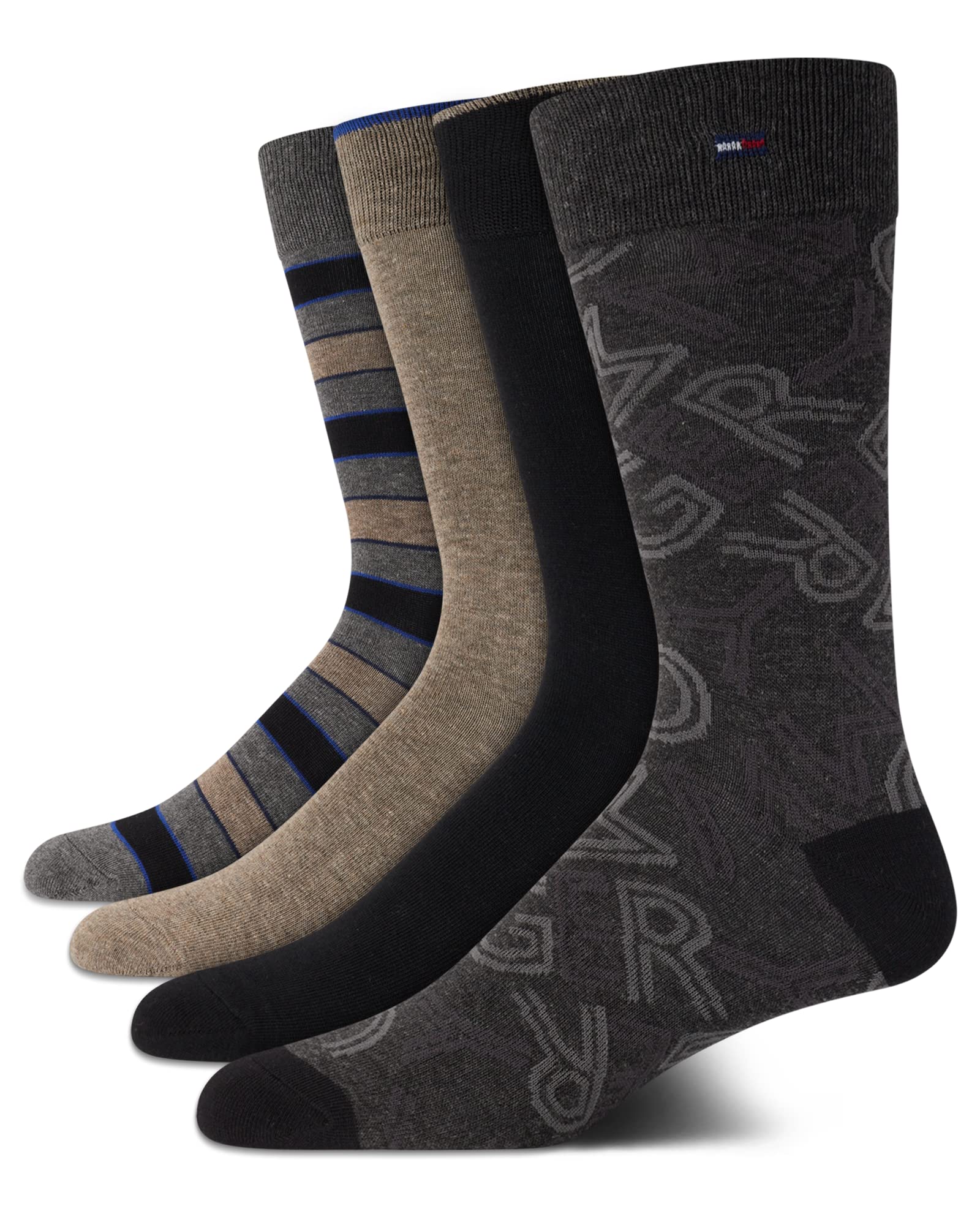 tommy hilfigerMen s Dress Socks Lightweight Comfort Crew Sock (4 Pack), Size 7-12, All Black