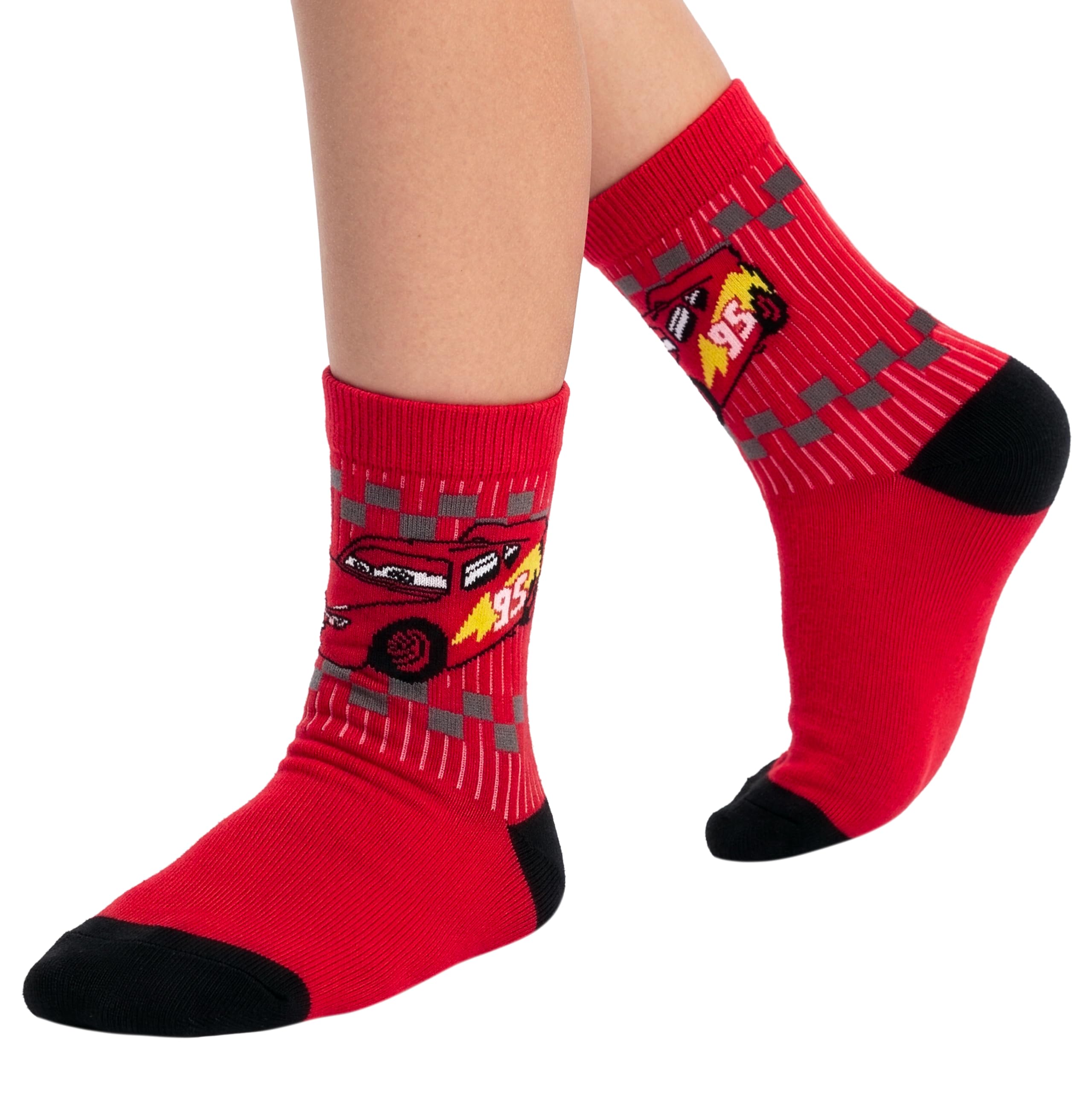 Disney Cars Socks, 3er-Pack für Jungen, Kinder-Baumwollsocken mit Lightning McQueen, knöchellange Cars-Socken
